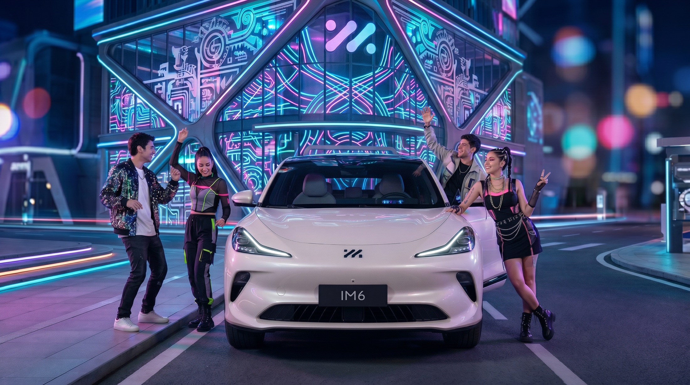 MG IM6 in a neon nightlife setting
